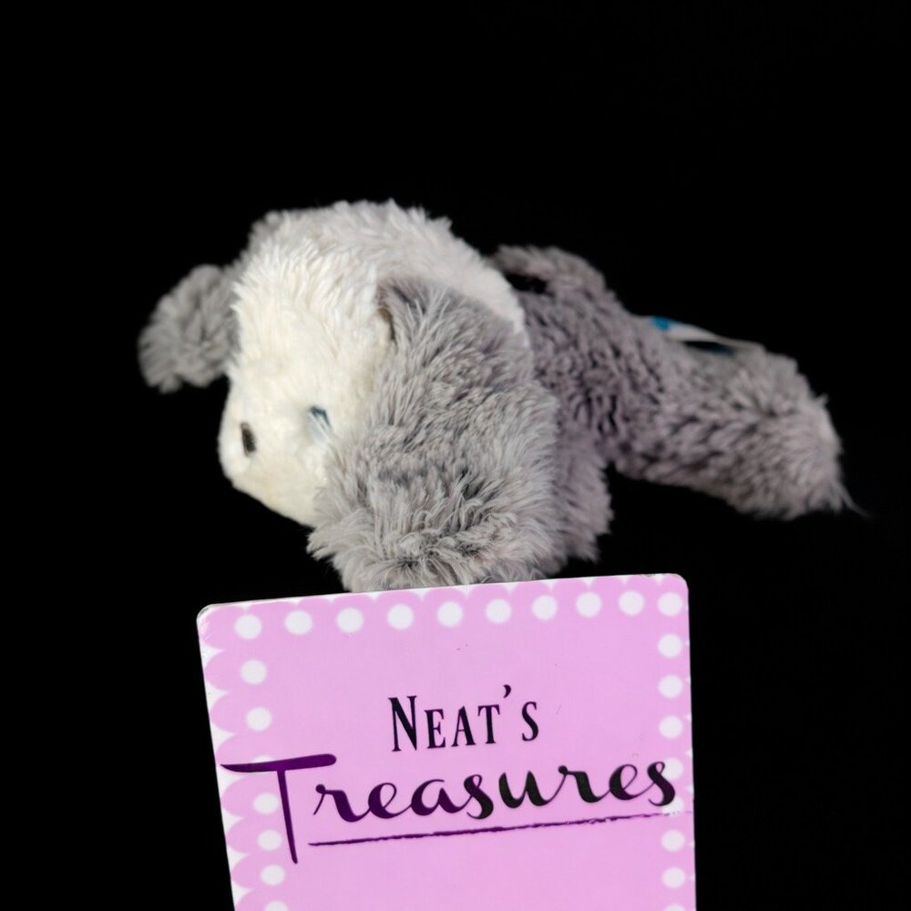 2022 Razbaby Raz Buddy Handmade Gray White 6" Stuffed Puppy Dog Pacifier Holder